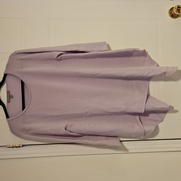 Neiman Marcus 100% Cashmere Womens Lilac Color Sweater Size Large Asymmetric - Picture 1 of 5